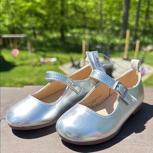 Silver Kids Mary Jane Shoes